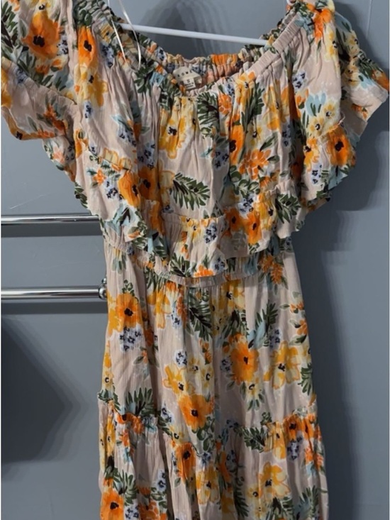 Promesa Dresses & Skirts - Promesa Strapless Floral Maxi Dress in Yellow and Cream